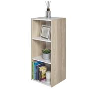 Iris Ohyama, Bibliotheque Gain de Place, Extra Large 3 Etageres, Marron Clair, Réglable, Modulable, pour Salon, Bureau, Chambre, Livres, CD, Petit Meuble de Rangement, Montage Facile, UB-9035