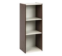 Iris Ohyama, Bibliotheque Gain de Place, Extra Large 3 Etageres, Marron, Réglable, Modulable, pour Salon, Bureau, Chambre, Livres, CD, Petit Meuble de Rangement, Montage Facile, UB-9035