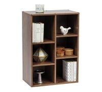 Iris Ohyama, Bibliothèque, Meuble, Étagère, Cube de Rangement/6 compartiements, Disposition Horizontale & Verticale, Design, Moderne, Bureau, Chambre, Salon - Rack CFR-9060 - Marron