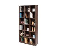 Iris Ohyama, Bibliothèque, Meuble de rangement, 18 Etagères àjustable, Solide & stable, Disposition verticale ou horizontale, Polyvalente, Bureau, Salon, Chambre - Book Shelf BKS 1890 - Marron