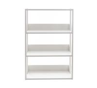 Iris Ohyama, Bibliothèque, Meuble de Rangement à 3 Niveaux, Étagères Ajustables Tous Les 14 cm, Stable, Industriel, Montage Facile, Salon, Entrée, Chambre, Bureau- Open Wood Rack OWR-600-Chêne Blanc