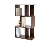 Iris Ohyama, Bibliothèque Murale à Niveaux,Meuble en Forme S, 3 étagères, Modulable, kit de Fixation Murale, Cloison séparateur, Bureau, Chambre, Salon - Display Shelf SRK-W3- Marron