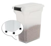 Iris Ohyama, Boite Croquette Chien Hermetique à Roulettes, 20L/7,5kg, Blanc, Couvercle à Rabat avec Joint Etanche, Plastique, pour Chien, Chat, Friandises, Conteneur Croquettes, sans BPA, ATS-M