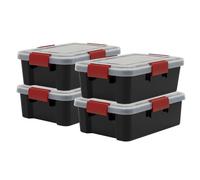 Iris Ohyama, Boite de Rangement Hermétique, 10L, Lot de 4, Noir, AT-S