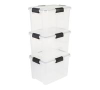 Iris Ohyama, Boite de Rangement Hermétique, 20L, Lot de 3, Transparent, DDAT-SD