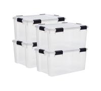 Iris Ohyama, Boite de Rangement Hermétique, 50L, Lot de 4, Transparent, DDAT-L