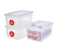 Iris Ohyama, Boite de Rangement Multi-Usages, 11L, Lot de 3, Transparent, MCB-11