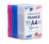 Iris Ohyama, Boite Rangement Bureau, Boite de Classement, Set de 10, Mix, Capacité de 150 feuilles A4 chacune, Empilable avec Poignée et Fermeture Sécurisée, Sans BPA, Dossier, Chemise, PJC-A4