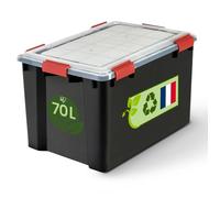 Iris Ohyama, Boite Rangement Hermétique Plastique, 70L, Unité, Noir, WSB-70