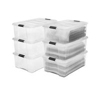 IRIS OHYAMA IRIS OHYAMA Ohyama, Boîtes de Rangement, Lot 6 Plastiques, X 30 L, Ergonomique, Robuste et Solide, Chambre, Salon, Bureau - Ddntb-30 Noir