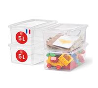 Iris Ohyama, Boites de Rangement Plastique Multi-Usages, 16L, Lot de 3, Transparent, CNL-16E Transparent 16L / Set de 3