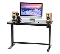 Iris Ohyama, Bureau Assis Debout, Table Electrique reglable en Hauteur, avec Plateau et tiroir, Ports USB, Pieds Anti-Collision, Bureau, Maison - Electric Height Adjustable Desk HADGTB - Noir