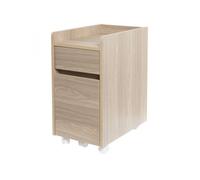 Iris Ohyama, Caisson de Bureau, Placard mobile, roues, Documents & Dossiers - FDK-3059 - Marron Clair - L46.5 x P31.2 x H59 cm