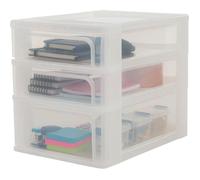 Iris Ohyama, Caisson de rangement plastique A4, 3 Tiroirs Mix, Blanc, OCH-2021