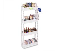 Iris Ohyama, Chariot Rangement Etroit pour Cuisine, 4 Etages, SRC-4 Blanc