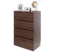 Iris Ohyama, Chiffonier, Buffet, Meuble, Commode Multifonction, 4 tiroirs, WCH 590- Marron, L39 x P59 x H88 cm