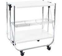 Iris Ohyama, Desserte, Chariot, Plateau de Service, Cuisine, Restaurant, Hôtel, 2 étagères, Panier en Filet, avec Roues - Kitchen Wagon CW-005 - Blanc