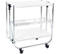 Iris Ohyama, Desserte, Chariot, Plateau de Service, Cuisine, Restaurant, Hôtel, 2 étagères, Panier en Filet, avec Roues - Kitchen Wagon CW-005 - Blanc