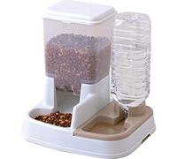 Iris Ohyama, Distributeur de croquettes/de nourriture plastique(PP) pour Chien, Chat, Fontaine, Abreuvoir d'eau pour animaux, Pour bouteille à ouverture de 28mm, JQ-350, Blanc