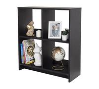 Iris Ohyama, Etagère, Bibliothèque à 4 Compartiments, Meuble de Rangement en Bois Ouvert, Design Moderne, Salon, Chambre, Bureau, Entrée - WOS-4 - Chêne Noir
