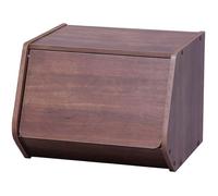 Iris Ohyama, Etagère, Boîte de rangement, Meuble d'appoint, 1 porte, Empilable, STB-400D, Marron, L38.8 x P40 x H30.5 cm