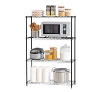 Iris Ohyama, Étagère Charge Lourde, Meuble de Rangement, Meuble en métal, Étagère métallique à 4 Niveaux,Emboîtable, Hauteur Adjustable, Cuisine, Garage, Bureau - Metal Rack Mr-MM4 - Noir