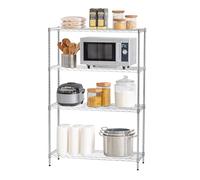 Iris Ohyama, Étagère Charge Lourde, Meuble de Rangement, Meuble en métal, Étagère métallique à 4 Niveaux,Emboîtable, Hauteur Adjustable, Cuisine, Garage, Bureau - Metal Rack Mr-MM4 - Argent