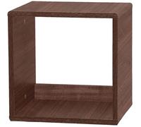 Iris Ohyama, Étagère, Meuble, Cube de Rangement, Petit Meuble de Rangement, Meuble d'appoint,Design, Modulable, Empilable, Solide, Bureau, Chambre, Salon - QR Box - QR-34- Marron