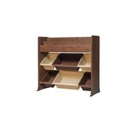 Iris Ohyama, Étagère pour Jouets, Meuble, Bibliothèque pour Enfant, Organiseur, Boîtes de Jeux, Livres /6 coffres Amovibles Plastique, Salle de Jeux, Chambre - Kids Toy Rack - ETHR-26 - Marron