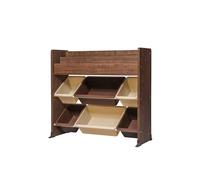 Iris Ohyama, Étagère pour Jouets, Meuble, Bibliothèque pour Enfant, Organiseur, Boîtes de Jeux, Livres /6 coffres Amovibles Plastique, Salle de Jeux, Chambre - Kids Toy Rack - ETHR-26 - Marron