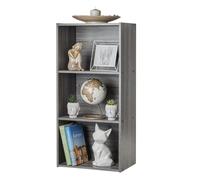 Iris Ohyama, Meuble de Rangement en Bois, bibliothèque 40cm de Largeur, 3 Niveaux Étagère, Meuble Modulaire, Polyvalent, Gris, Salon, Bureau, Chambre, Livre, Déco, Assemblage Facile, CX-3