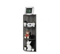 Iris Ohyama, Meuble de Rangement en Bois, Bibliotheque de coin, 3 Niveaux Étagère, Meuble d'Angle Modulaire, Polyvalent, Gris, Ouvert, pour Salon, Bureau, Chambre, CD, Livres, Assemblage Facile, CX-3C