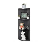 Iris Ohyama, Meuble de Rangement en Bois, Bibliotheque de coin, 3 Niveaux Étagère, Meuble d'Angle Modulaire, Polyvalent, Noir, Ouvert, pour Salon, Bureau, Chambre, CD, Livres, Assemblage Facile, CX-3C