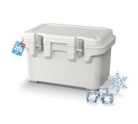 Iris Ohyama, Glacière Rigide 40L, Robuste & Performante avec Double Paroi, Joint Hermétique, Fermetures Métalliques, Sangle de Maintien, pour Camping, Plage, Blanc, ICB-11