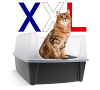 Iris Ohyama, Bac Litière pour Chat XXL, Maison de Toilette, Gris, Caisse Litière, Rebords Amovibles, Anti-Fuite, Nettoyage Facile, pour Grand Chat Adulte, Deux Chats, Maine Coon, sans BPA - CLH-XL