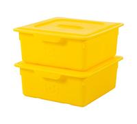 Iris Ohyama, Boîte de rangement plastique enfant, Lot de 2, 10 L, Sans BPA -KDL-330 - Jaune, Empilable - L33 x P31.5 x H13.5 cm