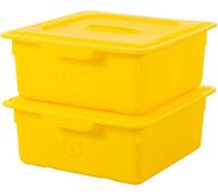 Iris Ohyama, Lot de 2 boîtes de rangement, 10 L - Avec couvercle - L33 x l31.5 x H13.5 cm - Jaune