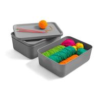 Iris Ohyama, Lot de 3 Boites de Rangement en Plastique avec Couvercle non Clipsable, 12L, Gris, Empilables, pour Cuisine, Salle de Bain, Chambre, Placard, Bureau, Organisation Solide & Durable, SNL-M