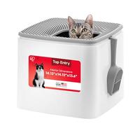 Iris Ohyama, Maison de Toilette Chat avec Pelle, Bac à Litière Fermé, Blanc, Bac a Litiere avec Couvercle, Amovible, Anti-Projection, Nettoyage Facile, Pour Chat, Chaton, Lapin, Sans BPA - PRCL-SQ