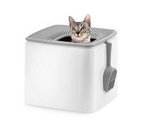 Iris Ohyama, Maison de Toilette Chat Premium avec Pelle, Bac à Litière Fermé, Blanc, Couvercle Amovible, Anti-Projection, Nettoyage Facile, Anti-Odeur pour Chat, Chaton, sans BPA - PRCL-SQ