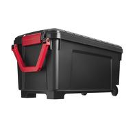 Iris Ohyama, Malle, Boîtes de rangement plastiques, avec couvercle et Cips de fermeture, 170L, A l'unité, Empilables, Roues, Sans BPA, Grenier, Cabanon, Garage, SIA-1000, Noir