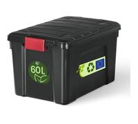 Iris Ohyama, Malle de Rangement plastiques résistante, 60L, Unité, Noir, SIA-60