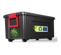 Iris Ohyama, Malle de Rangement plastiques résistante, 75L, Unité, Noir, SIA-75