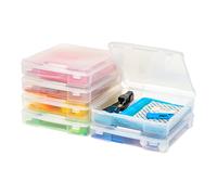 Iris Ohyama, Mallette de rangement portable plastique, Boite de bricollage, Lot de 6 range documents, SBC-350E, Transparent