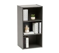 Iris Ohyama, Bibliothèque, Meuble de Rangement, Meuble d'appoint,3 étagères Fixes,Design, Modulable, Bureau, Chambre, Salon- Module Shelf MDB-3 - Chêne Gris