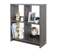 Iris Ohyama, Meuble de Rangement Ouvert, Bibliothèque, Étagère de 4 casiers, Grande capacité, Horizontale & Verticale, Bureau, Chambre, Salon - Wood Open Shelf WOS-4 -Chêne Gris