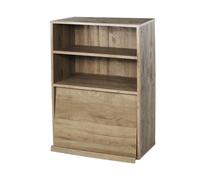 Iris Ohyama, Meuble avec portes, Étagère avec 2 compartiments modulables - CHR-1 - Marron Cendré - L59 x P40.9 x H83.6 cm