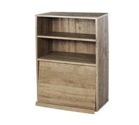 Iris Ohyama, Meuble avec Portes, Étagère de Rangement, 2 Compartiments modulables, Design, Solide, Moderne, Multi-Usage, Bureau, Chambre, Salon - Flap Rack CHR-1 - Marron Cendré