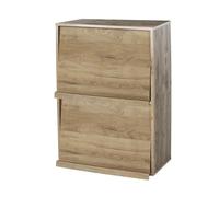 Iris Ohyama, Meuble, Bibliothèque, Étagère de rangement, 2 portes rabattables, Design, Solide, Moderne, Multi-usage, Bureau, Chambre, Salon - Flap Rack CHR-2 - Marron Cendré