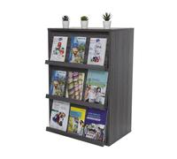 Iris Ohyama, Meuble, Bibliothèque, Étagère de Rangement, 3 Portes rabattables, Design, Solide, Moderne, Multi-Usage, Bureau, Chambre, Salon - Flap Rack CHR-3 - Chêne Gris